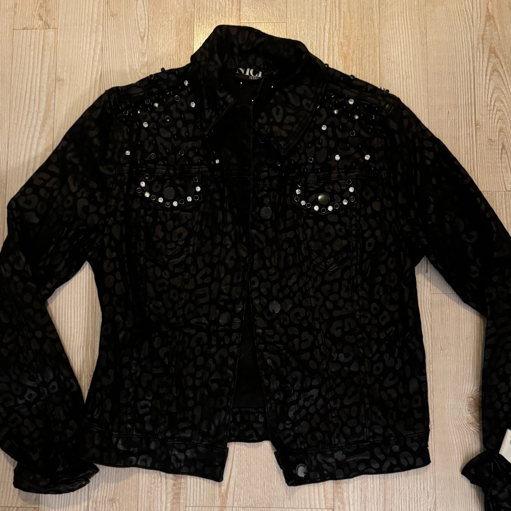 NWT Nice Istanbul Animal Print Coat with Rhinestones Size 40/M